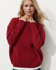 Basic Bae Round Neck Dropped Shoulder Long Sleeve Sweater