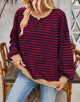 Sienna Contrast Striped Long Sleeve Sweatshirt