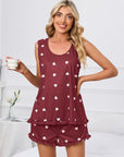 Heart Scoop Neck Tank and Shorts Lounge Set