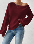 Honey Single Shoulder Long Sleeve Sweater