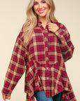 Haptics Plaid Button Down Sharkbite Shirt