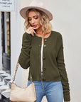 Button Down Exposed Seam Cardigan