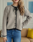 Button Down Long Sleeve Cardigan