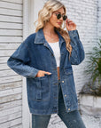 Button Up Long Sleeve Denim Jacket