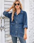 Button Up Long Sleeve Denim Jacket