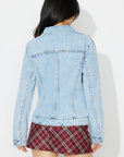 Button Up Long Sleeve Denim Shacket