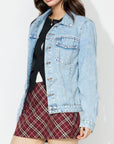 Button Up Long Sleeve Denim Shacket