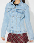 Button Up Long Sleeve Denim Shacket