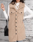 Button Up Teddy Vest Coat