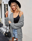 Cable-Knit Long Sleeve Cardigan