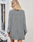 Cable-Knit Long Sleeve Cardigan