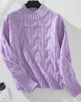 Cable Knit Mock Neck Long Sleeve Sweater