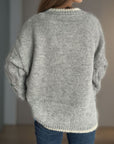 Cable Knit Round Neck Long Sleeve Sweater