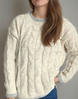 Cable Knit Round Neck Long Sleeve Sweater