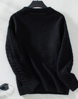 Cable-Knit Round Neck Long Sleeve Sweater