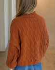 Cable-Knit Turtleneck Long Sleeve Sweater