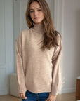 Turtleneck Dropped Shoulder Long Sleeve Sweater