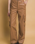 Love Tree PU Leather Cargo Pants