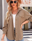 Textured Button Up Long Sleeve Shacket