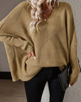 V-Neck Batwing Sleeve Sweater