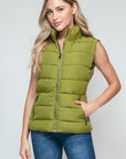 Snobbish Zip Up Turtleneck Vest with Pockets