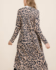 Celeste Full Size Leopard V-Neck Long Sleeve Cardigan