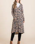 Celeste Full Size Leopard V-Neck Long Sleeve Cardigan