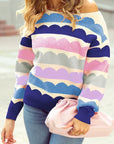 Boat Neck Long Sleeve Sweater