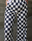 Checkered Wide Leg Pants