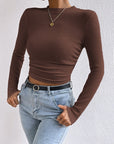 Honey Round Neck Long Sleeve T-Shirt