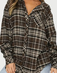 Plaid Collared Neck Long Sleeve Shirt