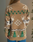 Christmas Element Round Neck Long Sleeve Sweater