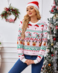 Christmas Element Round Neck Long Sleeve Sweater