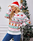 Christmas Element Round Neck Long Sleeve Sweater