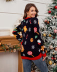 Christmas Element Round Neck Long Sleeve Sweater