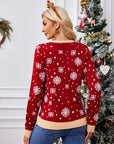 Christmas Pattern Round Neck Long Sleeve Sweater