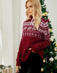 Christmas Snowflake Fair Isle Turtleneck Sweater