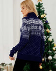 Christmas Snowflake Fair Isle Turtleneck Sweater