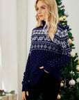 Christmas Snowflake Fair Isle Turtleneck Sweater