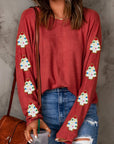 Christmas Tree Round Neck Long Sleeve Top