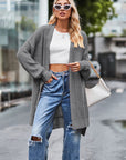 Open Front Dropped Shoulder Longline Cardigan