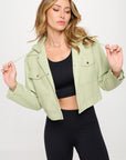 Coalition LA Snap Down Cropped Hooded Jacket