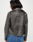 Coalition LA Zip Up Biker Jacket with Belt