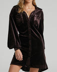 Collared Neck Button Down Long Sleeve Mini Dress