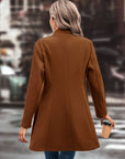 Collared Neck Button Up Long Sleeve Coat