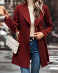 Collared Neck Button Up Long Sleeve Coat