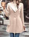 Collared Neck Long Sleeve Longline Coat