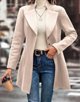 Collared Neck Long Sleeve Longline Coat