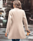 Collared Neck Long Sleeve Longline Coat