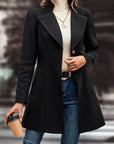 Collared Neck Long Sleeve Longline Coat